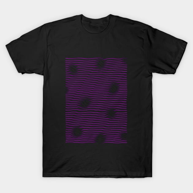 Trippy Purple Waves T-Shirt by DrawAHrt